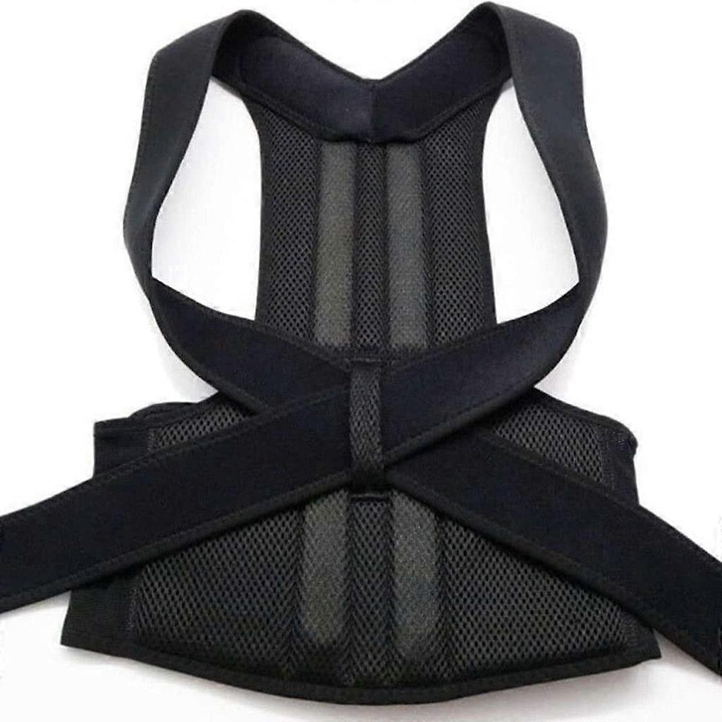 Posture Corrector Back Support Belt for Spine Alignment and Pain Relief, Adjustable Black