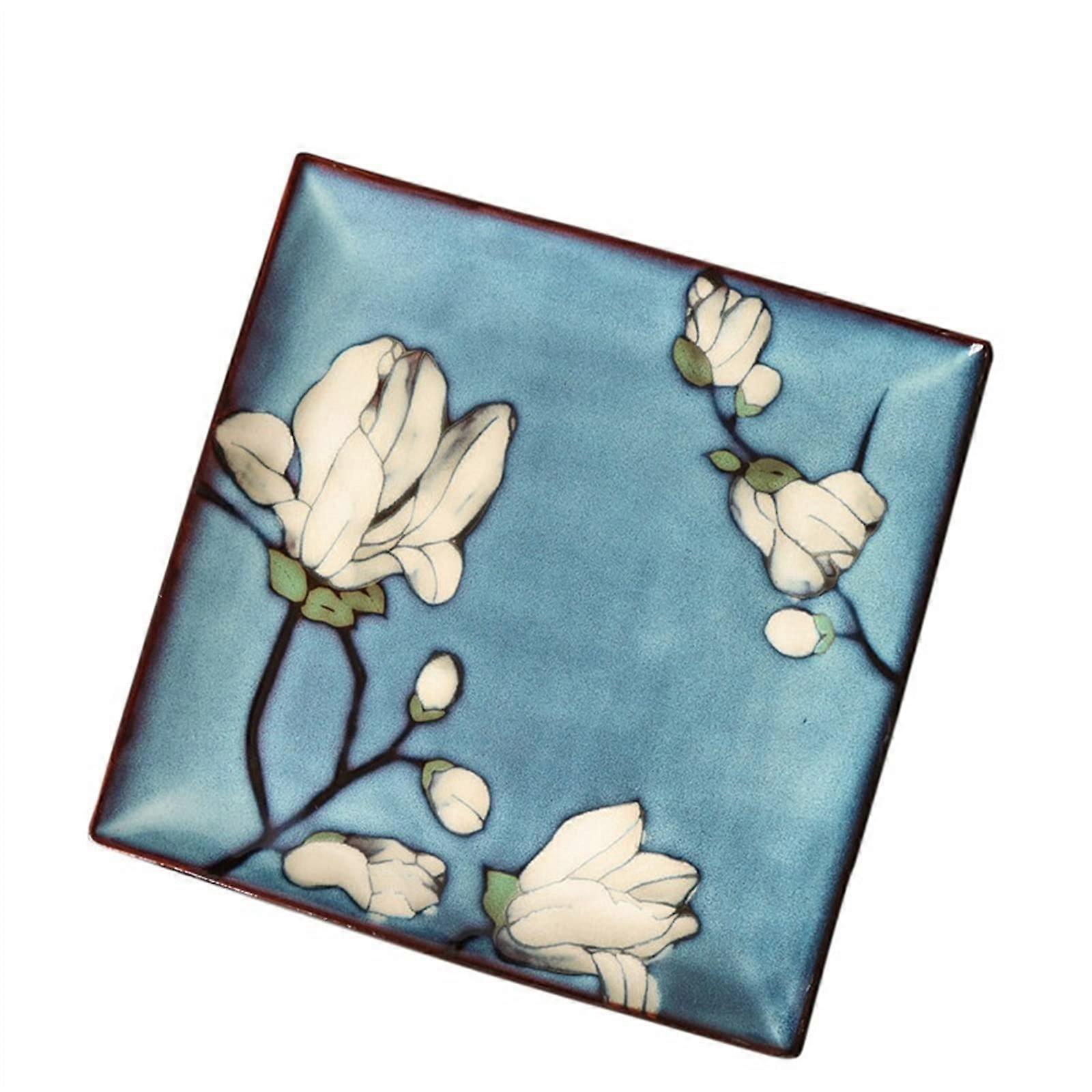 Ceramic Dinner Plate 19.5cm Blue with Unique ColorChange Glaze, ScratchResistant, Wedding Gift