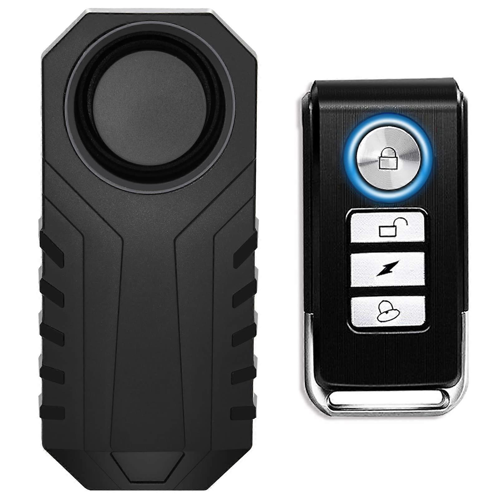 Bike Alarm with Remote, 113dB AntiTheft Waterproof Motorcycle Security Alarm with Adjustable Sensitivity and SOS Function, 1PK