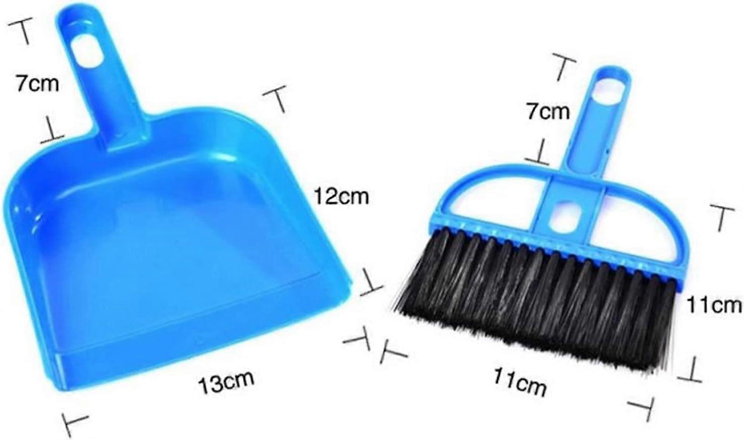 Mini Broom and Dustpan Set for Easy Desktop Cleaning with Scratch Brush Head Green