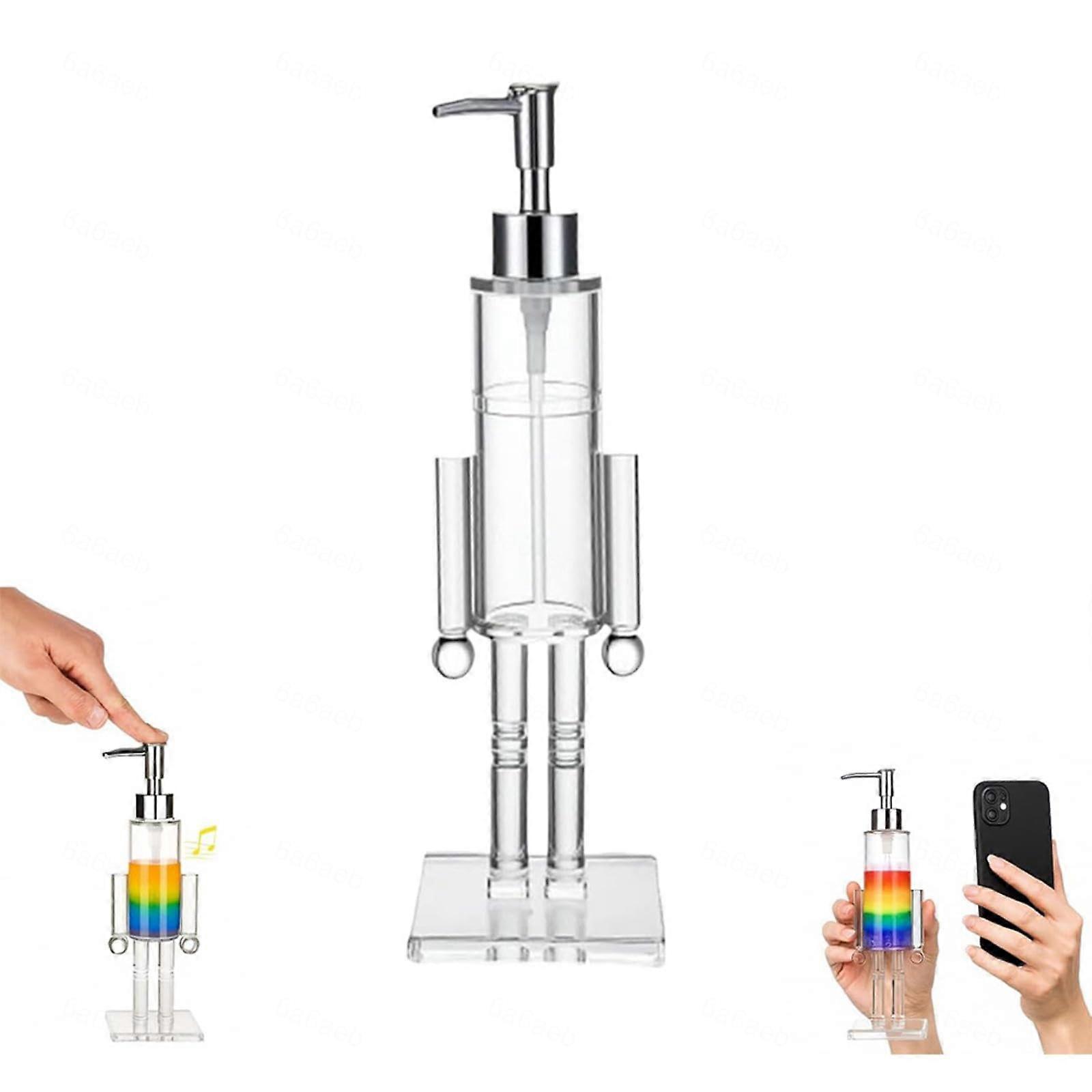 Nutcracker Soap Dispenser Clear Acrylic 5.5oz Refillable Christmas Bathroom or Kitchen Lotion Pump