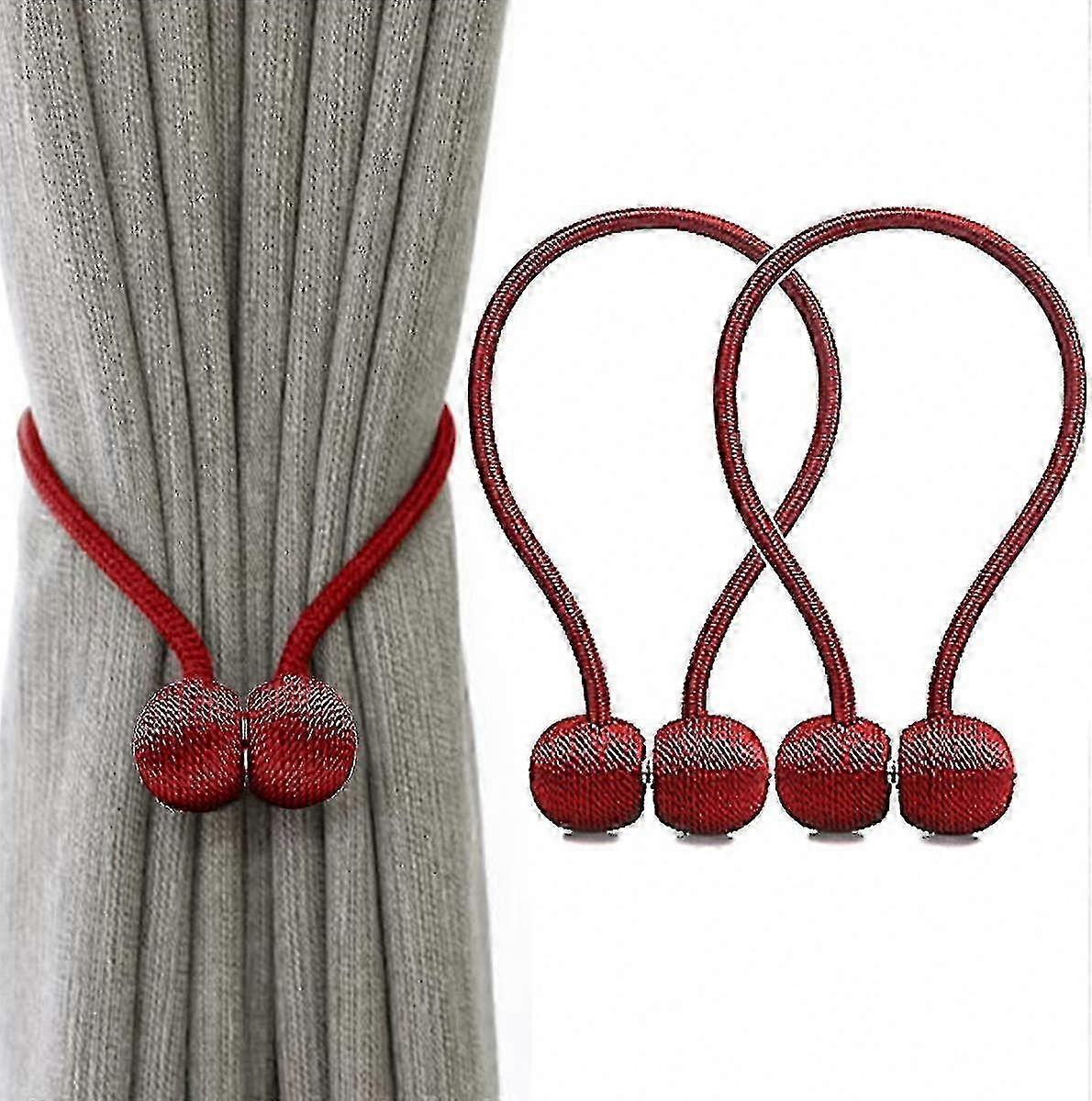 Red Tiebacks Clips for Home Decorative Binding Weaving Holdbacks (2 Pieces)