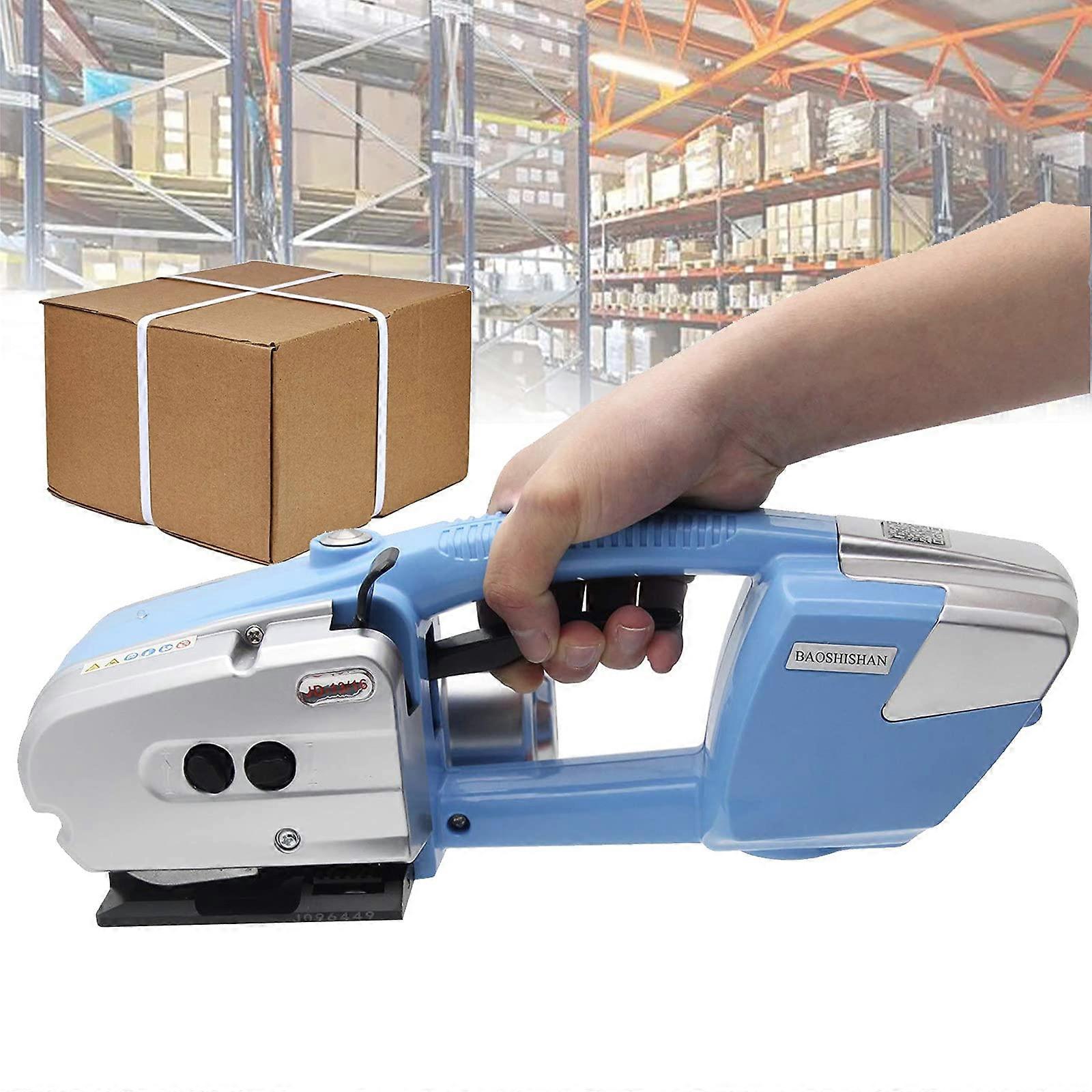 Cordless Strapping Tool with Battery, Automatic Heat Seal Plastic Banding Machine, 2 Batteries