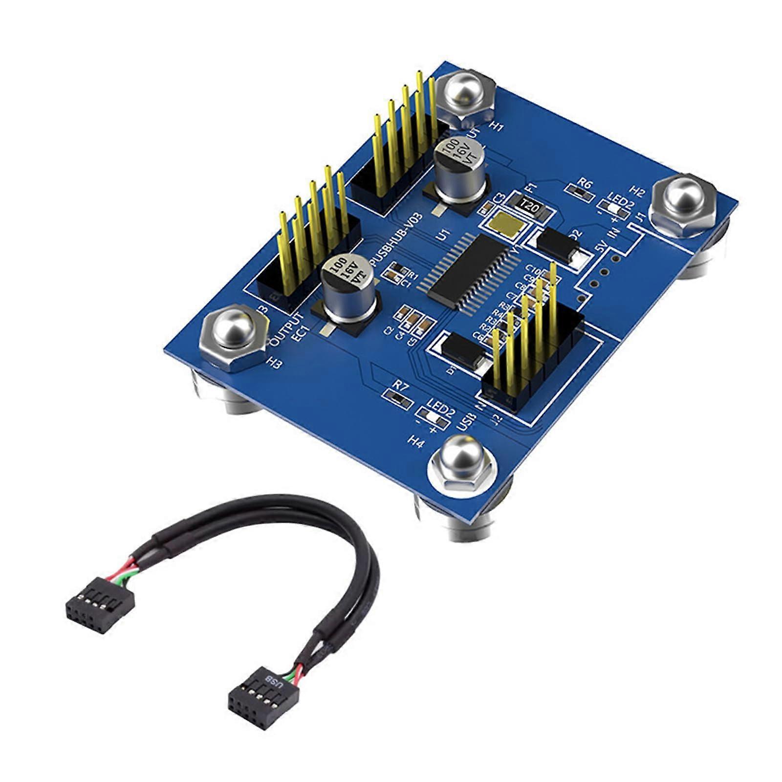 USB 2.0 9Pin Header Splitter Dual Expansion Adapter for PC Motherboard Front Panel