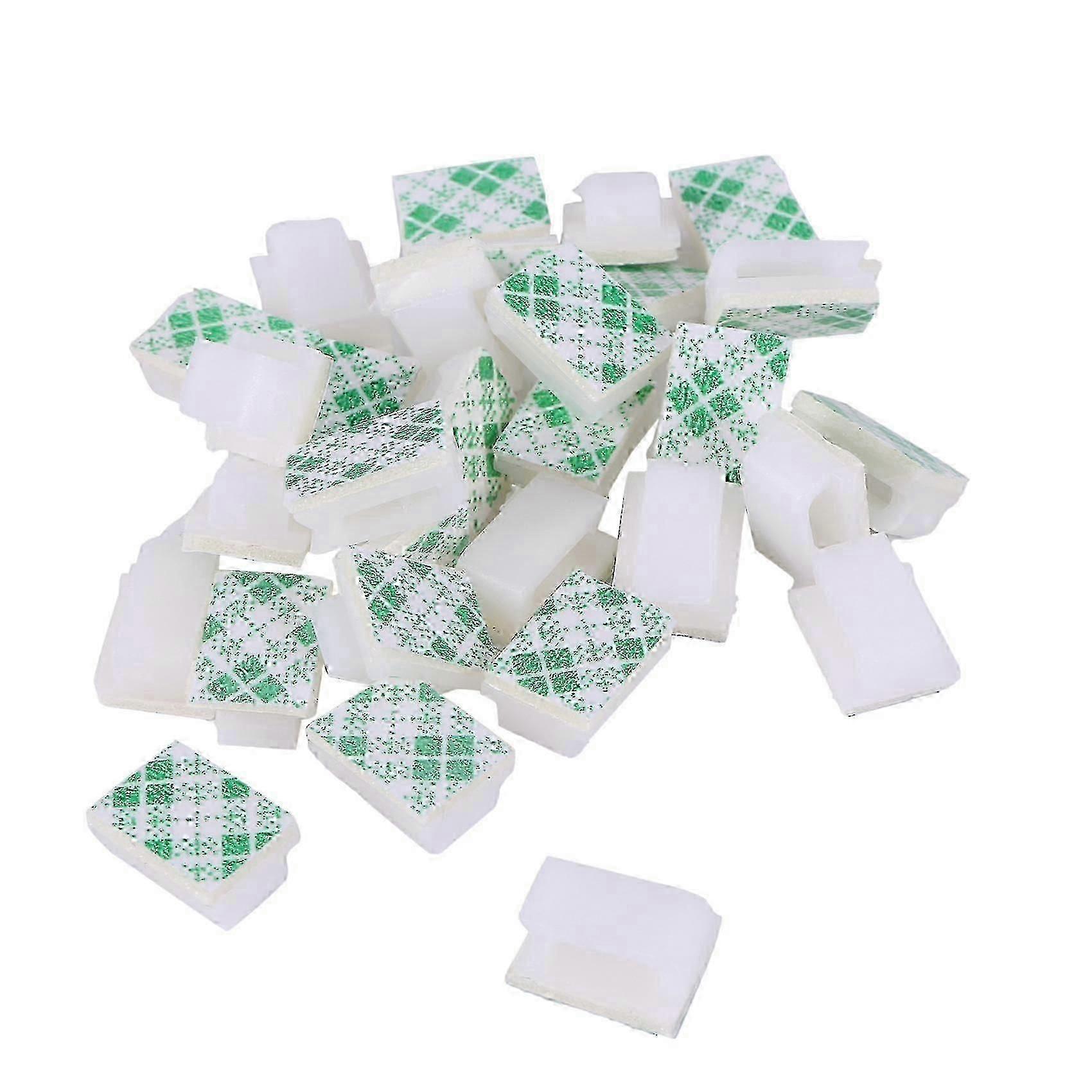 30x Soporte de cable Clip cable Abrazadera de cable autoadhesiva blanco