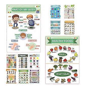 12 Bögen Haushalt Vorschule Poster Interessante Lernposter Verschleißfeste Kinder Poster