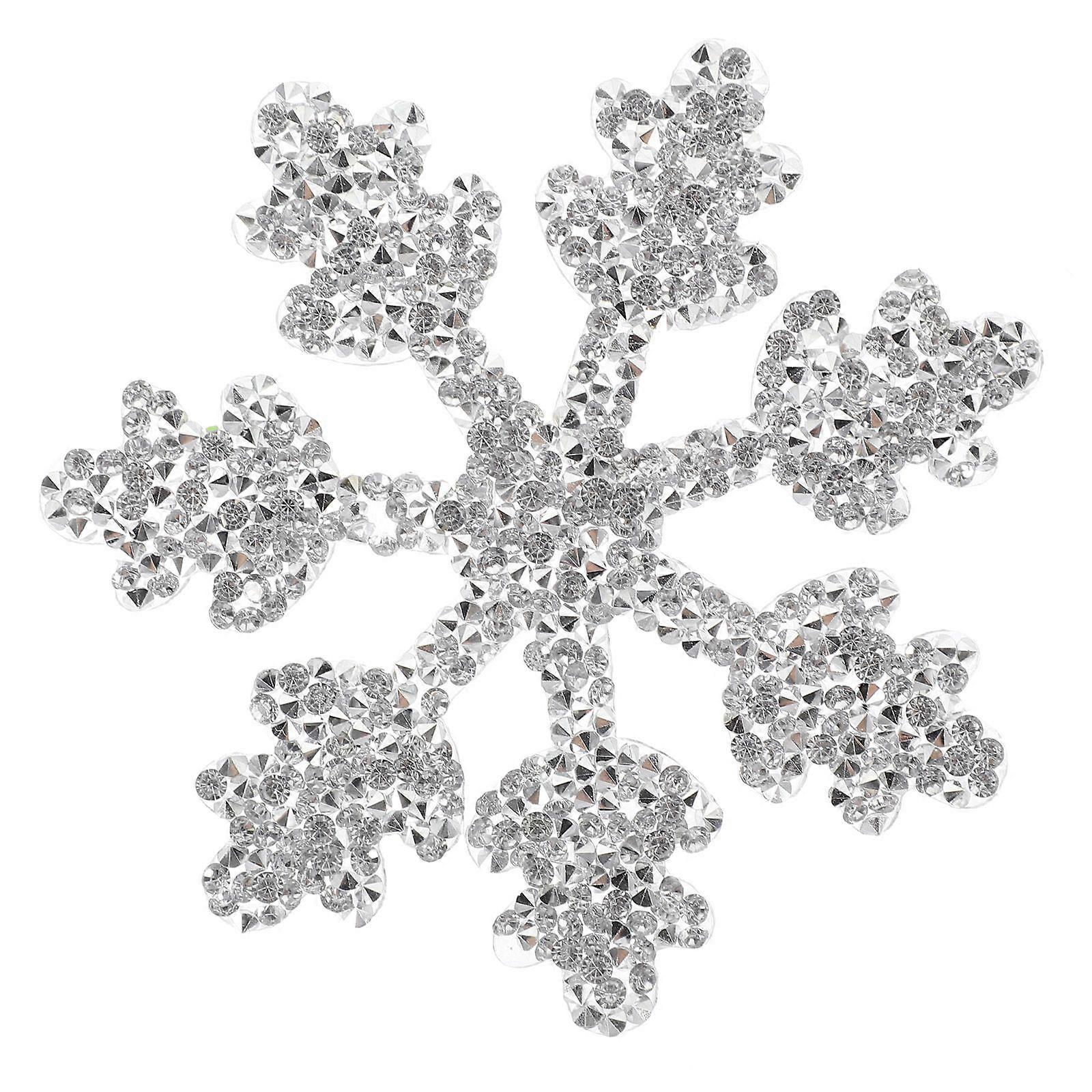 Rhinestones Patch Snowflake Pattern Rhinestones Applique Iron on Patch for DIY Clothes Backpacks Jeans