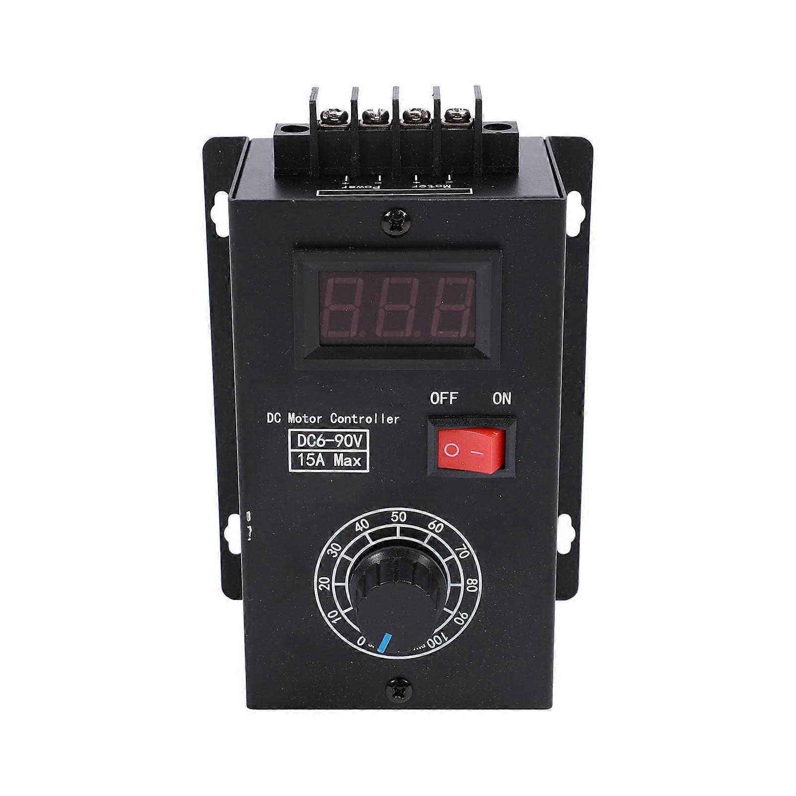 6V90V DC Motor Speed Controller 15A PWM with Volt Display Wide Voltage Range for Brush Motor