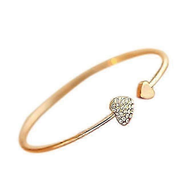 Elegant Women's Gold Open Bangle Wedding Bracelet
