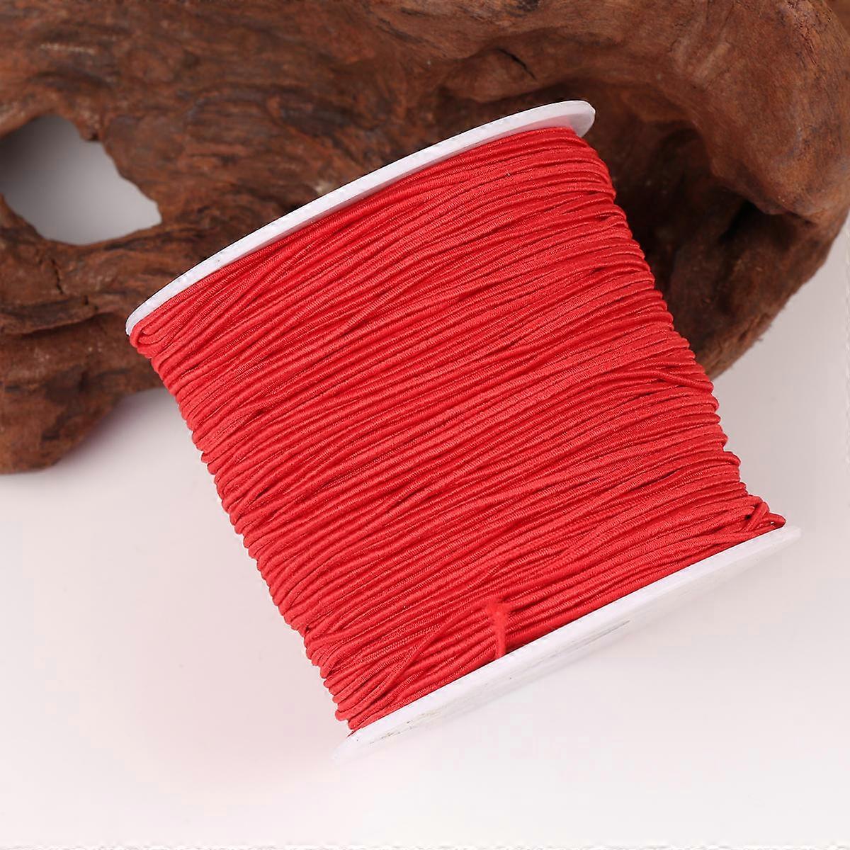 Elastic Rope Jewelry Elastic String for Craft Making 100M in 1 Roll Red