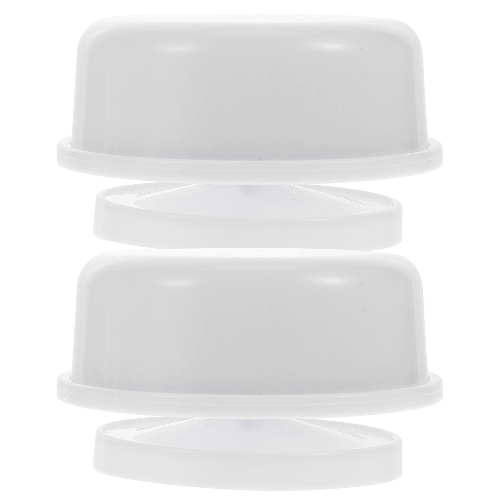 Round DIY Musical Box Plastic Base for Movement Replacement 2Pcs Set