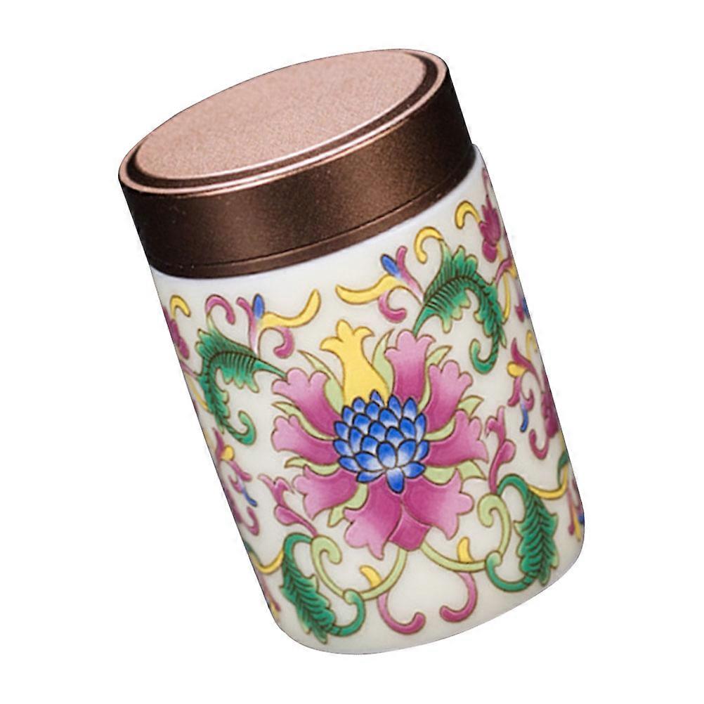 White Ceramic Tea-Leaf Canister for Storage Sealed Tea-Leaf Jar Container