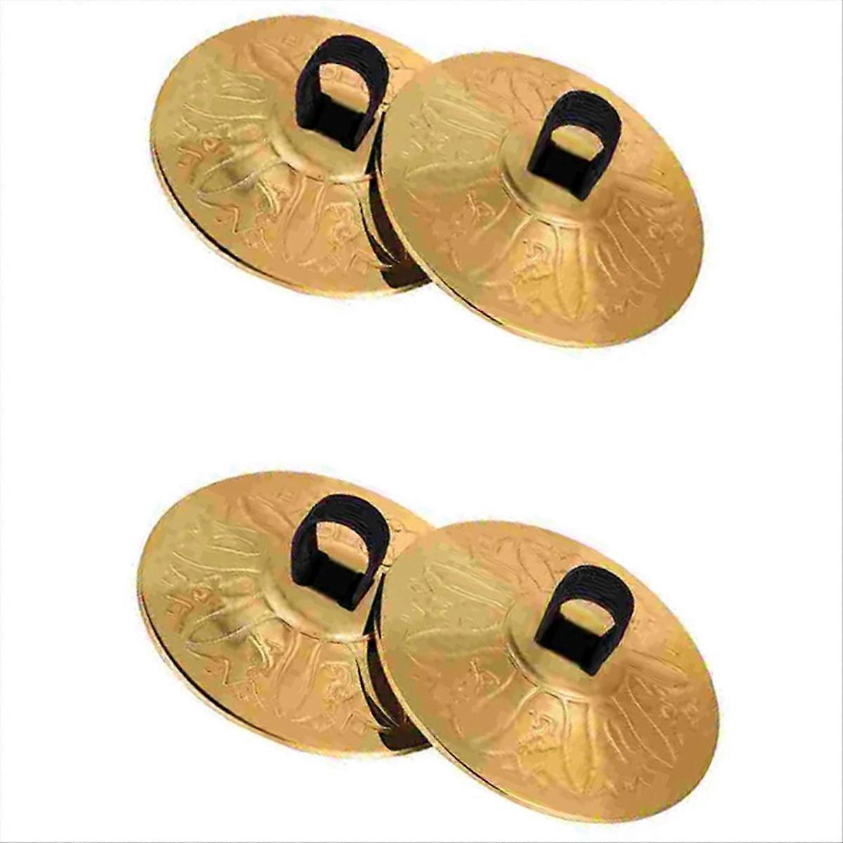 4pcs Copper Finger Cymbals Small Finger Cymbals