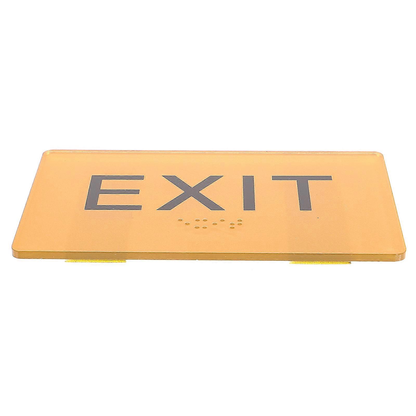 Acrylic Braille Sign Exit Label for Visually Impaired Orange