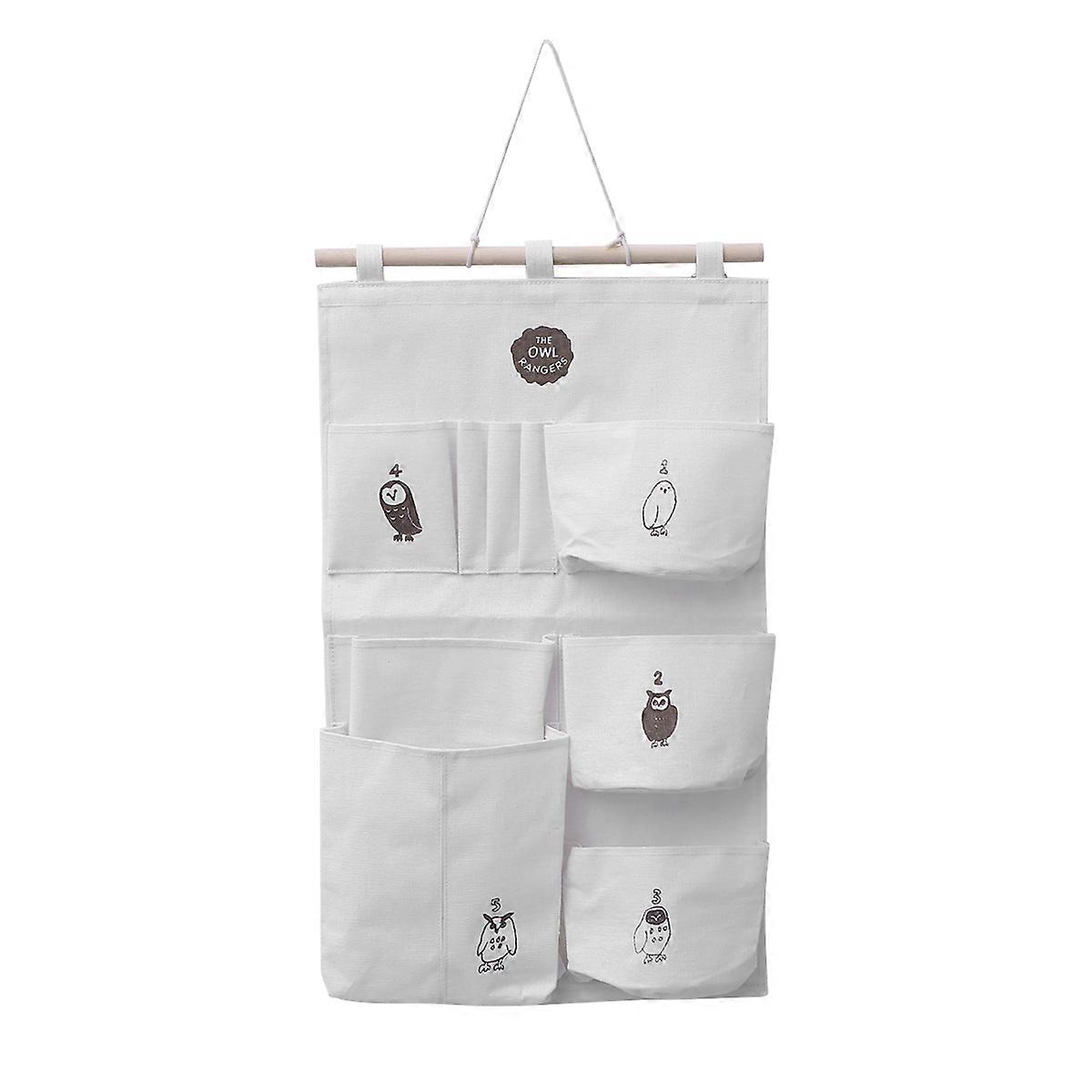 Sundries Storage Holder with Multiple Pockets Beige