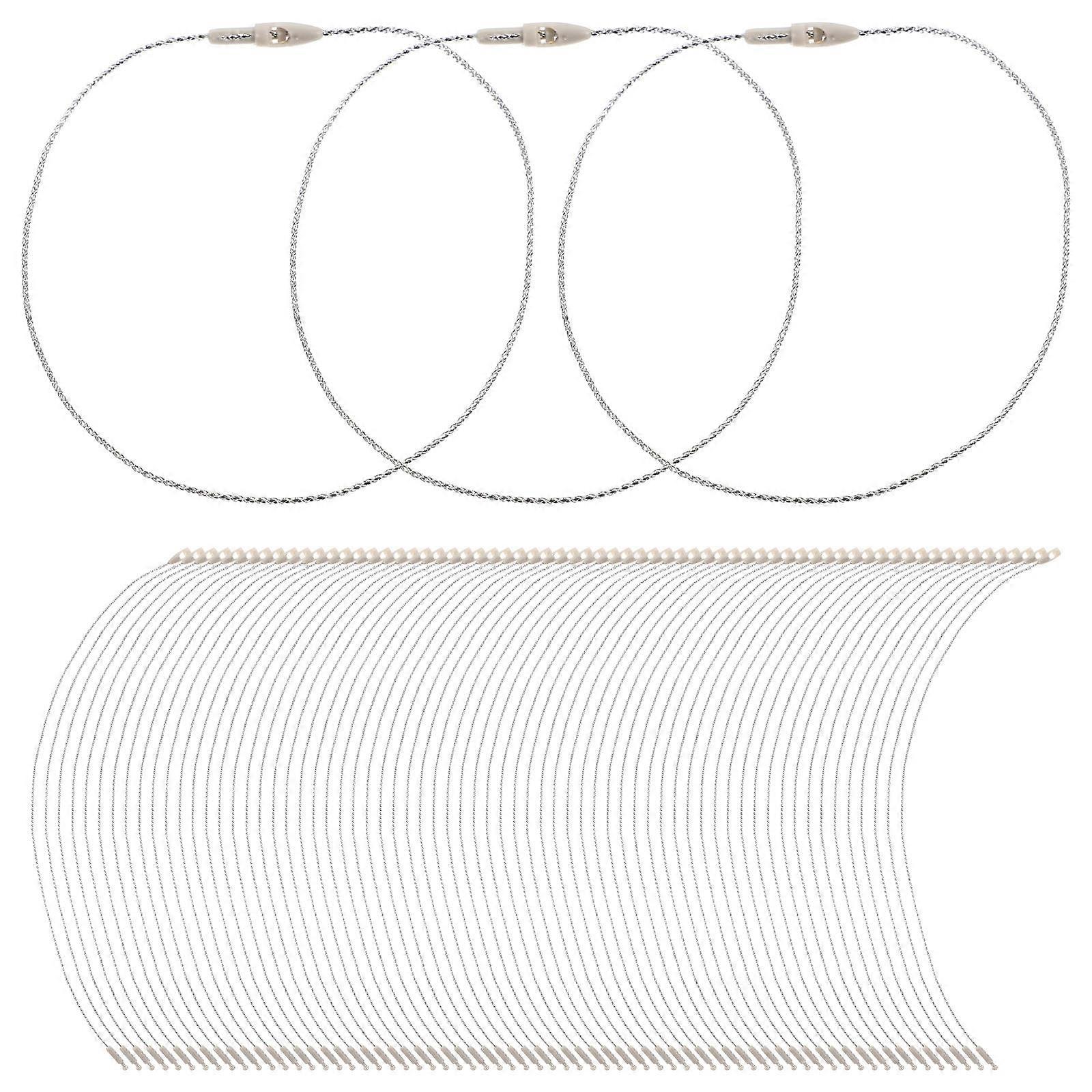 Silver Hanging Tag String for Garment Tag Rope with 200Pcs Fasteners