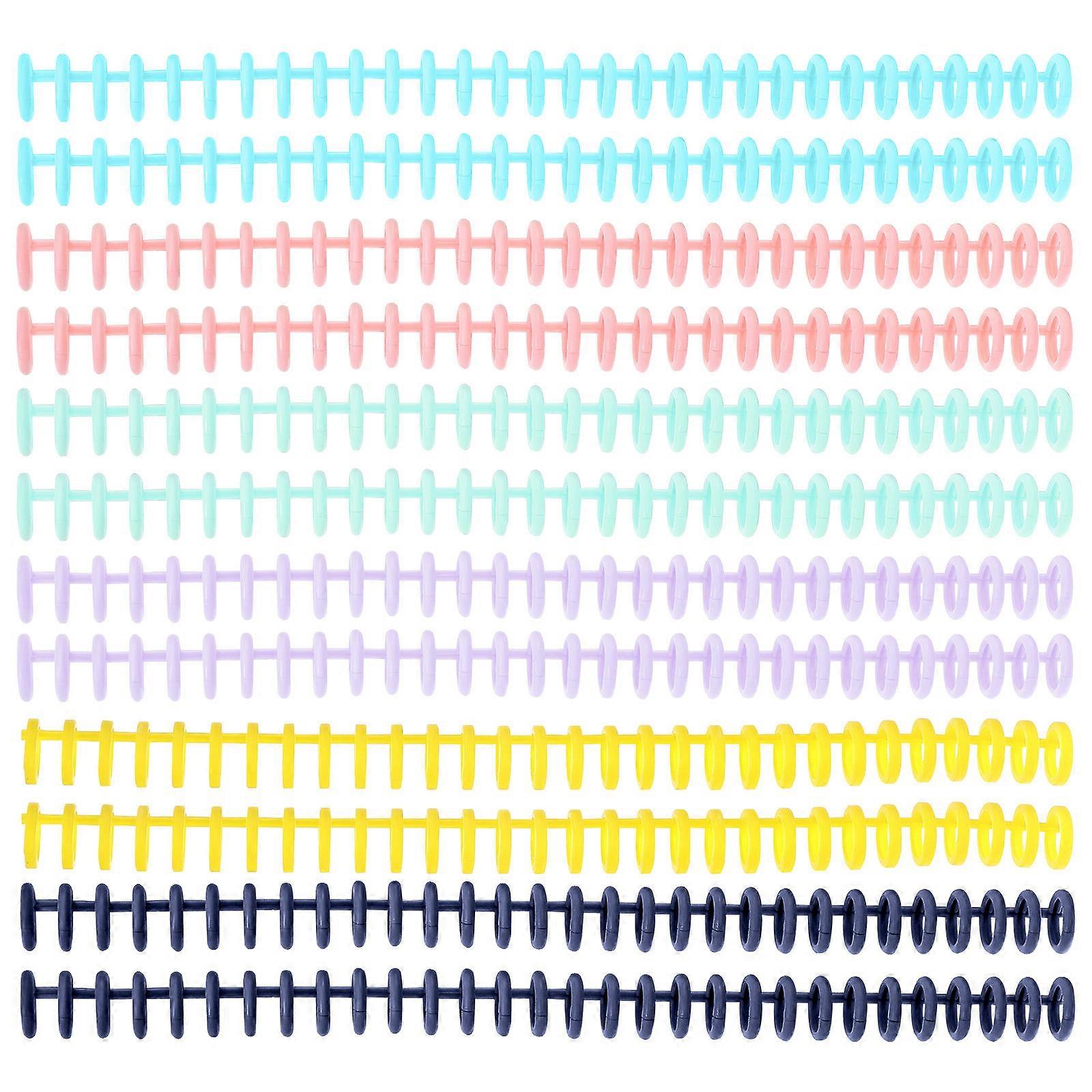 Binding Spine Plastic Rings for Loose Leaf Binder 36Pcs Assorted Colors