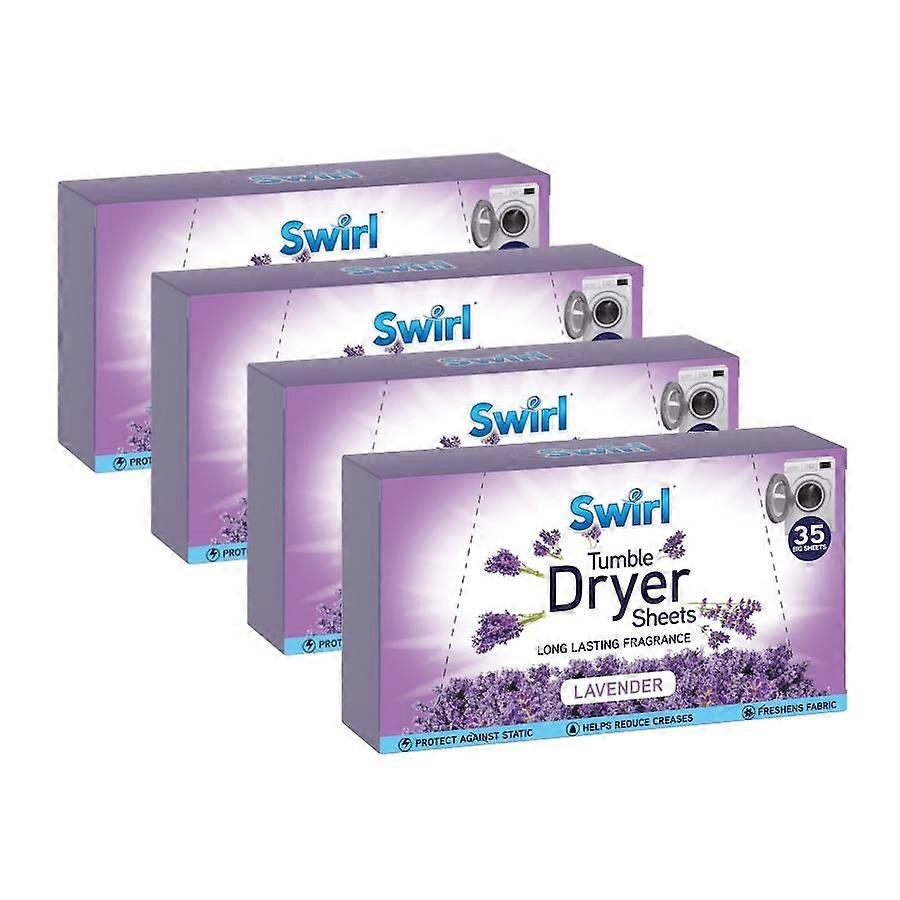 4 X Swirl Tumble Dryer Sheets Lavender - 35 sheets