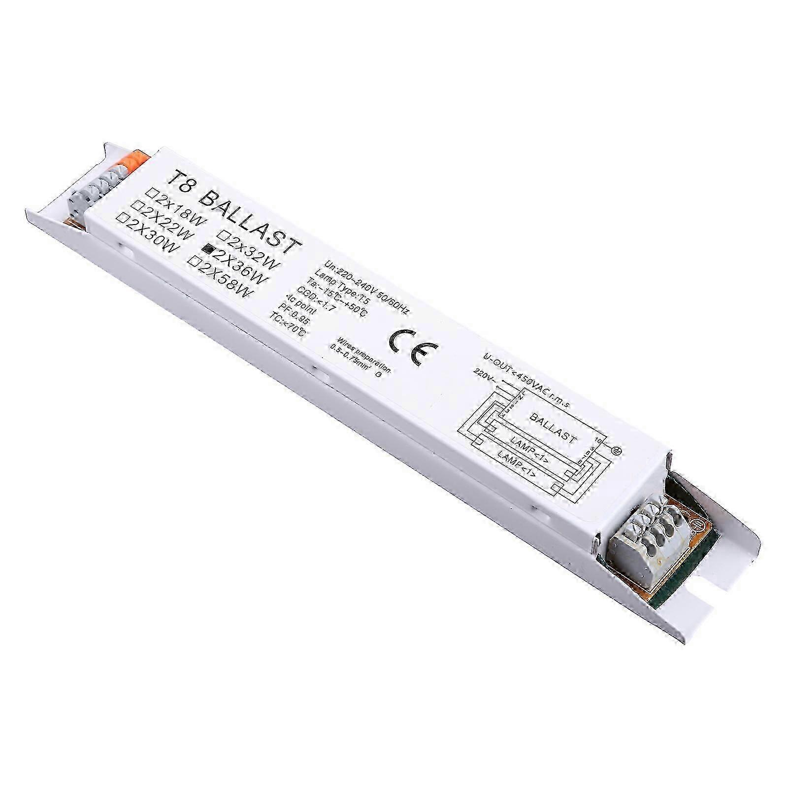 2x36W T8 Electronic Fluorescent Ballast, Wide Voltage Input & Durable