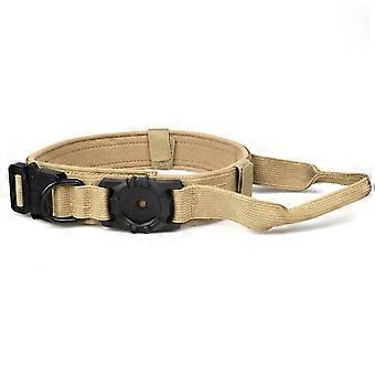 Tactical Dog Collar with Metal Buckle and AntiImpact Grip, Adjustable Nylon for Large Dogs Khaki