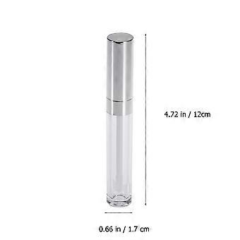 6pcs 6ml Gloss Lip Balm Tubes Container Gloss Lip Wand Bottles Empty (Silver)