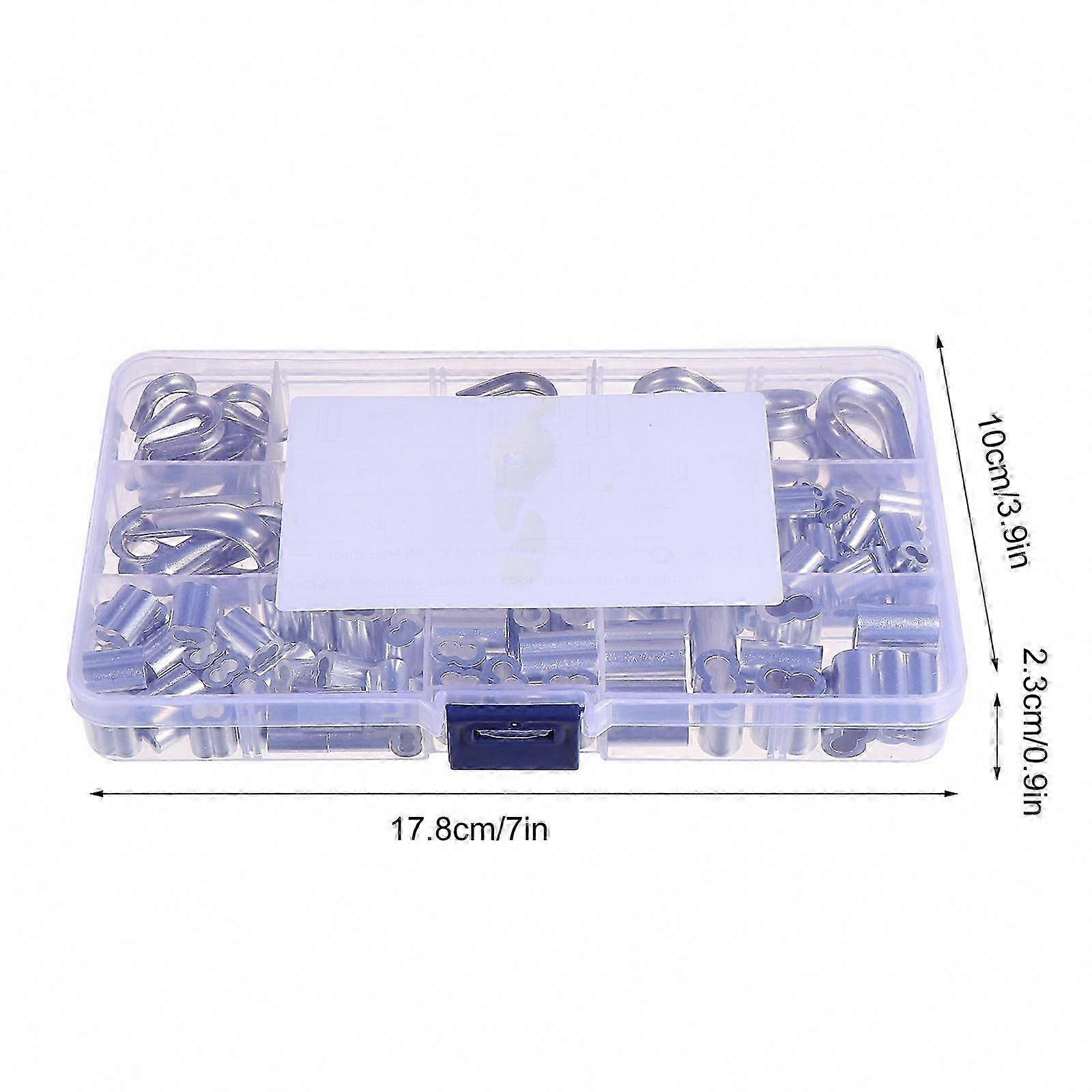 Double Barrel Crimping Sleeve with 240Pcs Wire Rope Loop Set