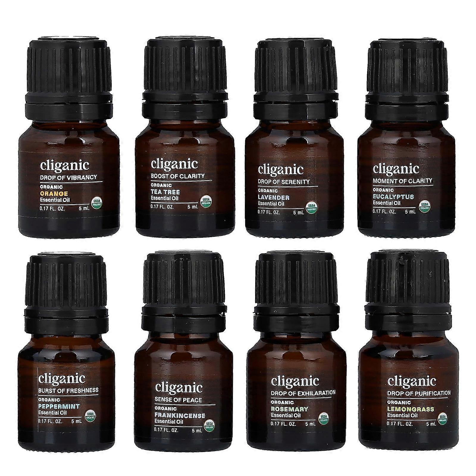 Cliganic, Essential Oils, Aromatherapy Set, 8 Piece Set