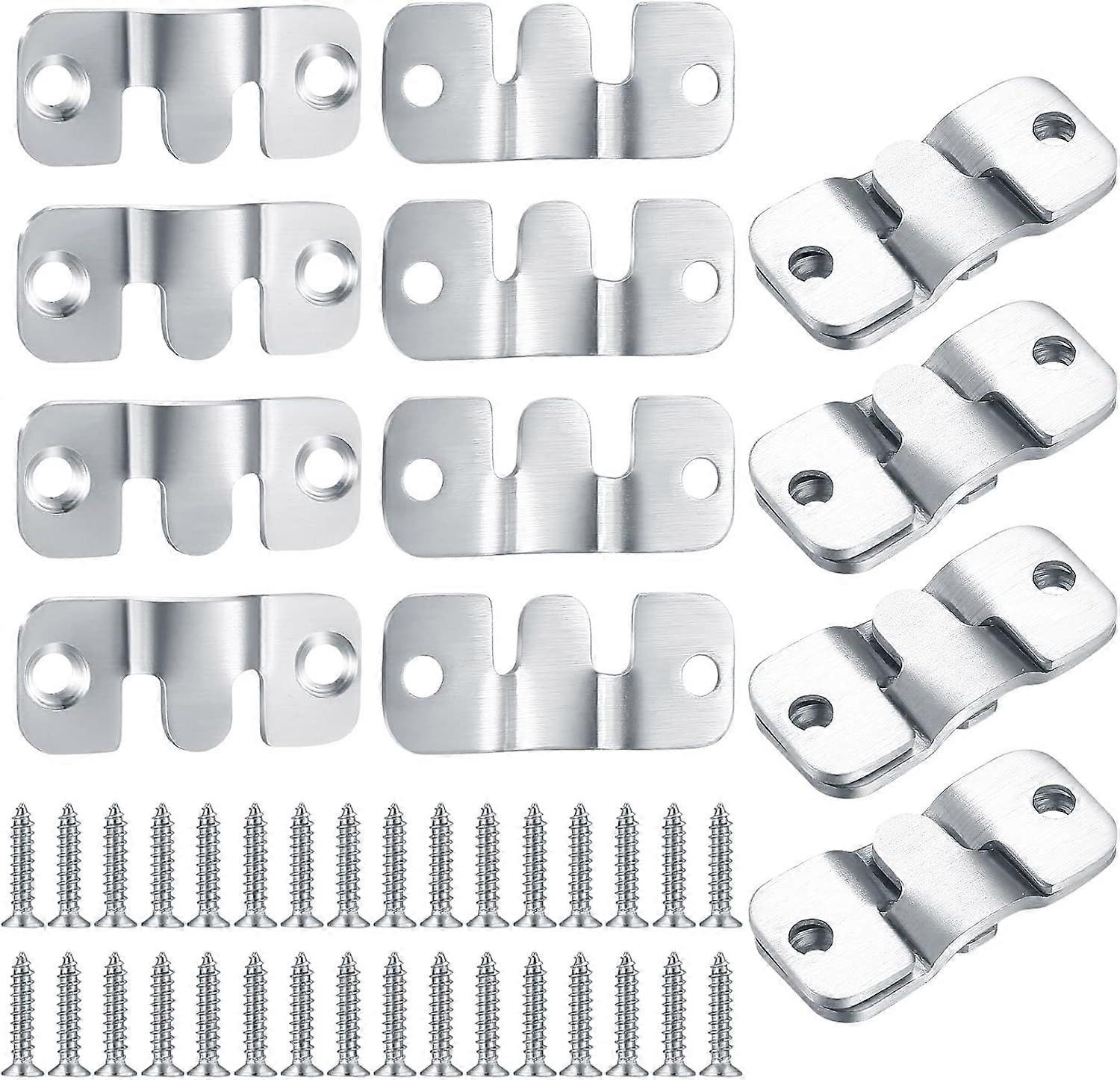 16 Pcs Flush Mount Brackets, Interlocking Photo Frame Hooks Brackets, Heavy Duty