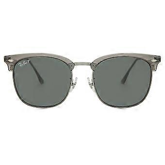 Okulary przeciwsłoneczne Ray-Ban RB4418D Asian Fit Polarized 679281 Full Rim Transparent Grey on Gunmetal Unisex Browline z polaryzacją UV3 Original