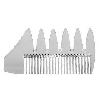 Pente de bolso para barba, dupla face, em liga metálica, para barbear masculino.