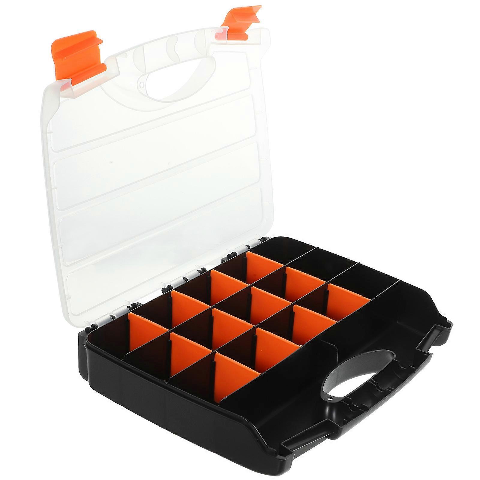 Black Electronic Component Organizer Box for Storage with Compartments