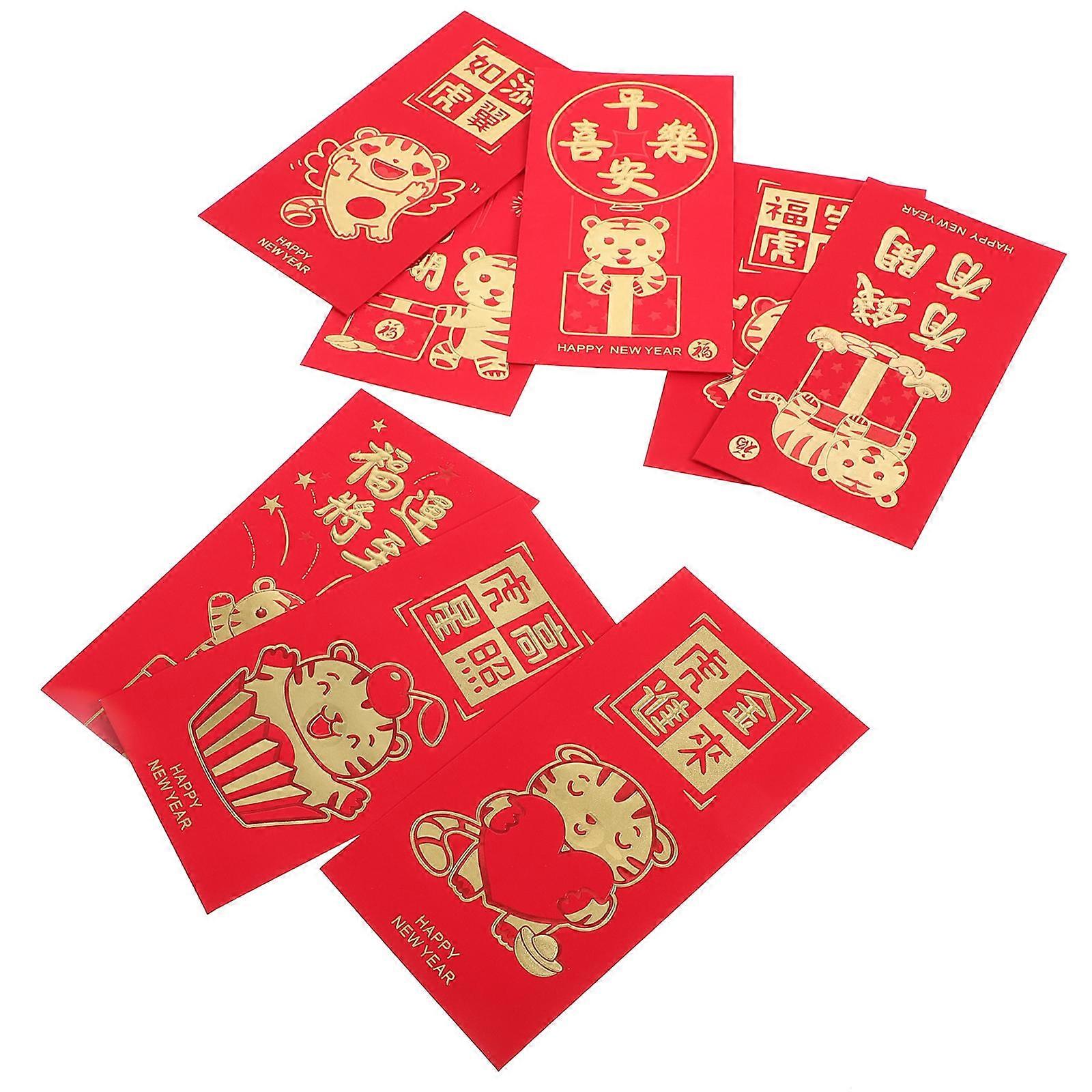 Red Envelopes Creative Tiger Year Red Packets Designed with 48Pcs