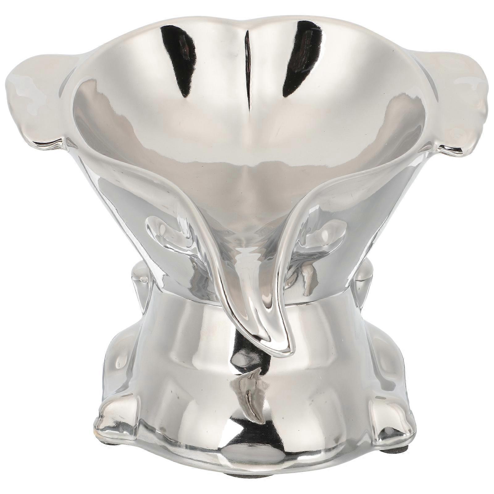 Elephant-Shaped Ceramic Soap Holder with Self-Draining Function