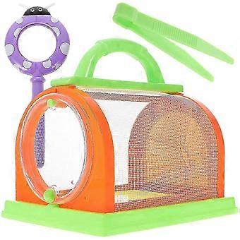PDIN-1 Set Bug Bungalow Insect Catching Kit Bug Toys Insect Cage With Carrying Handle Portable Bug House Dragonfly Cage Outdoor Nature Exploration Toy