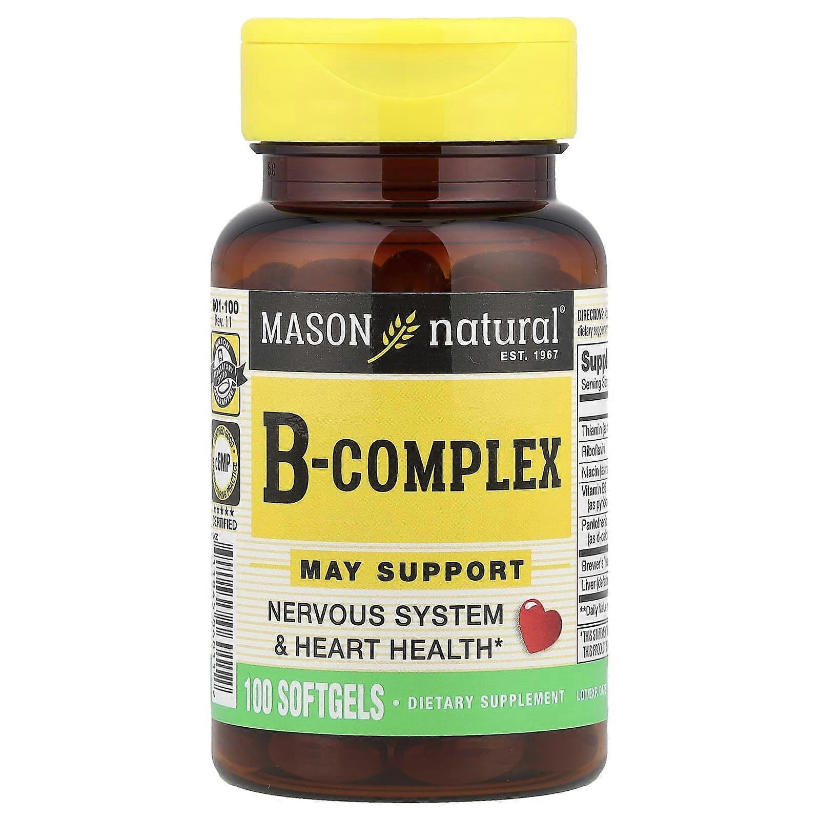 Mason Natural, B-Complex, 100 Softgels, 3-Pack