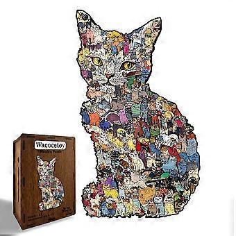 Block Cats Puzzle Wooden Shaped-Piece Jigsaw Puzzle (Advanced Level)  Piggy Bank Edition  The Perfect Gift for Kids