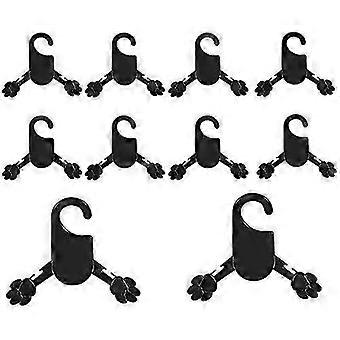 Pet Apparel Hangers Roze en Wit Plastic Hondenkleding Rack Hanger Pack van 10 (S, Zwart)