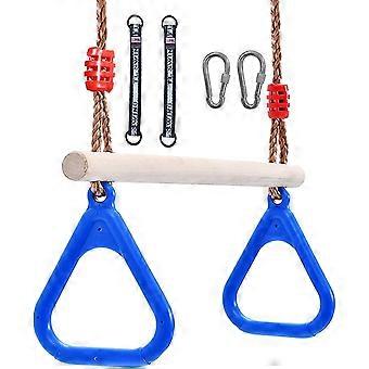 Trapeze for Swing, Trapeze for Swing, Wooden Trapeze with Rings, Trapeze Outdoor Children's Swing, Wooden Trapeze, Outdoor Children's Wooden Swing (A)