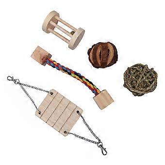Hamster Wooden Toy Chew Toy 1Set for Educational Teeth Care Fun