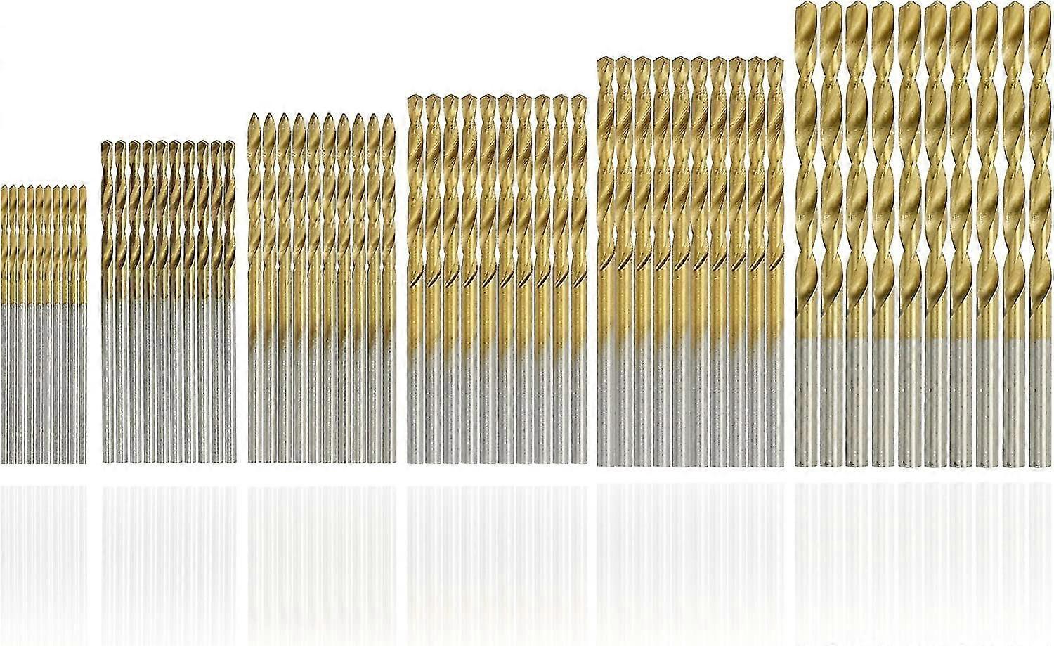 60 Pieces Twist Bits Micro Bits Metal Hss Bits Set Tools Titanium Bits