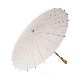 60/80CM DIY Hand-Painting Paper Umbrella Chinese Style Decorative White Oil-paper Umbrella with Wooden Handle Kids Coloring Oriental Umbrella Crafts