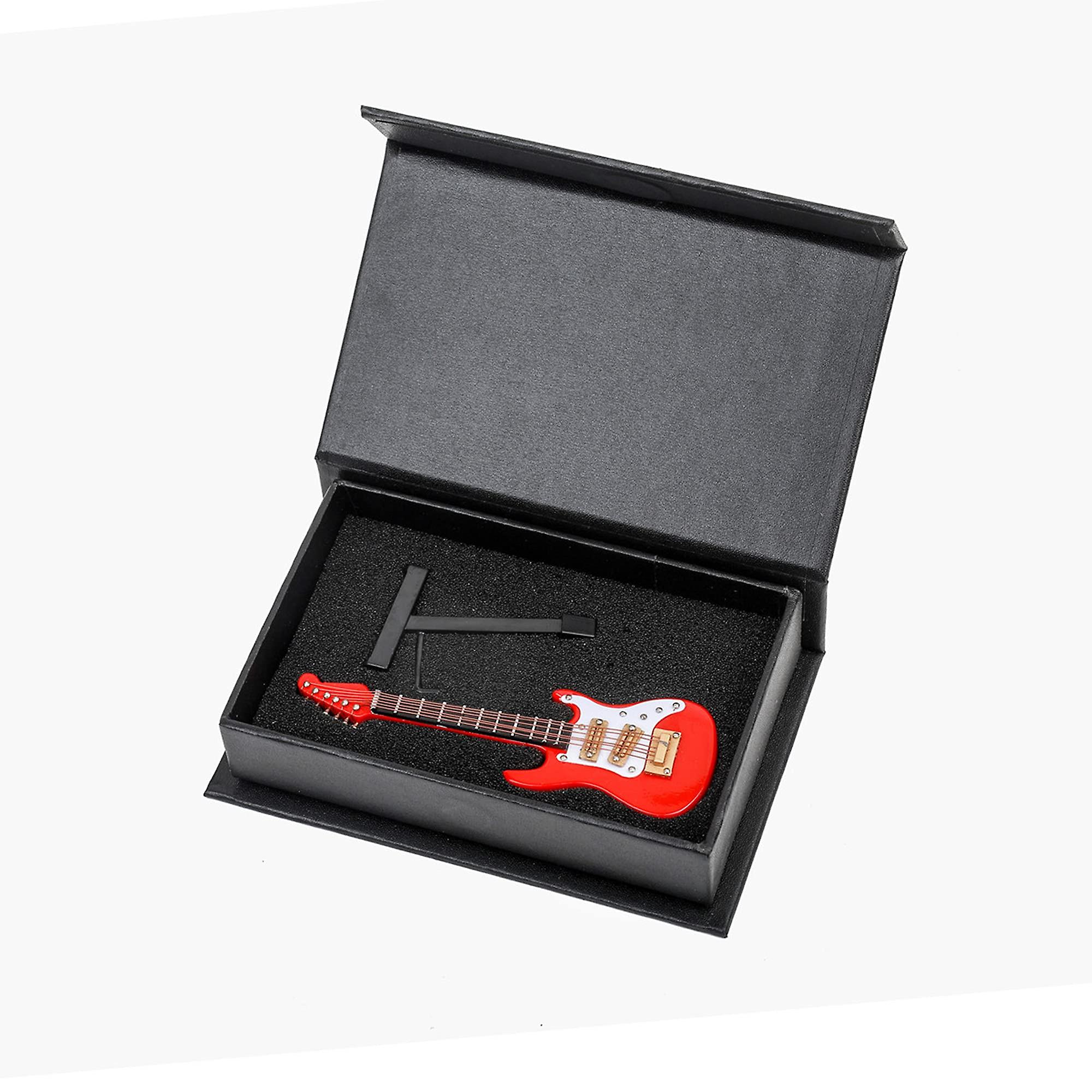 Chitarra Elettrica In Miniatura Rossa Con Custodia - Scala 1:12 - Vemars
