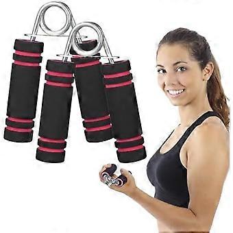 9x12.5cm 2er Pack Unterarmtrainer Hand Finger Exerciser 35 lbs Metallgriff Krafttrainer Griff Kraftspiele (Rot)