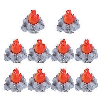 10 pezzi Mini decorazioni per falò in resina per micro paesaggi, falò in miniatura, casa delle bambole, caminetto, modello, gioco di ruolo, falò per bambini