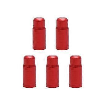 5pcs French Style Aluminium Alloy Bike Wheel Tyre Air Caps Dust Cover (Red)
