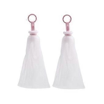 Exfoliating Bath Set with Natural Foaming Soap Nets for Gentle Massage and Rich Foam Creation 2pcs