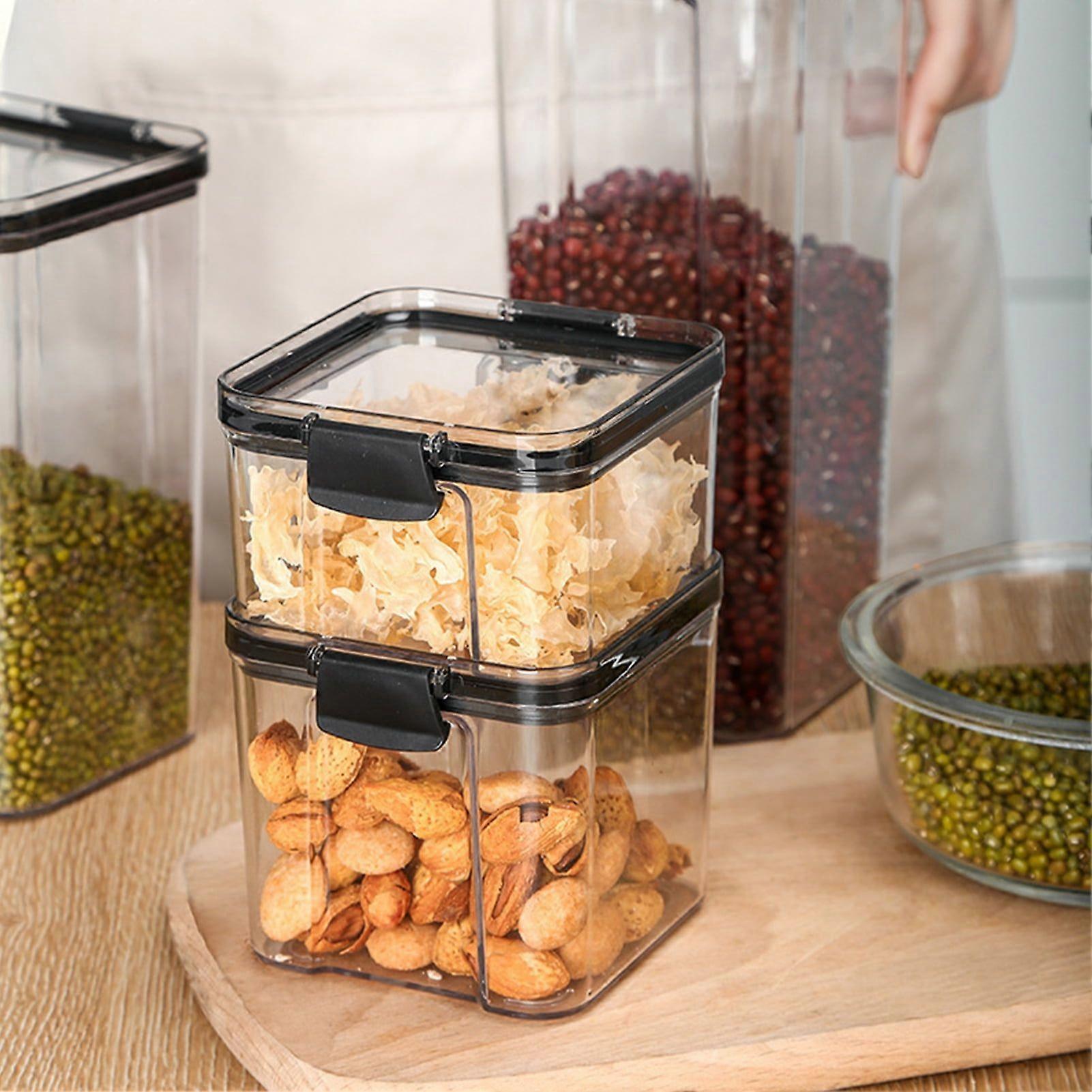 Moisture-proof Stackable Transparent Sealed Food Storage Jar Container with Lid