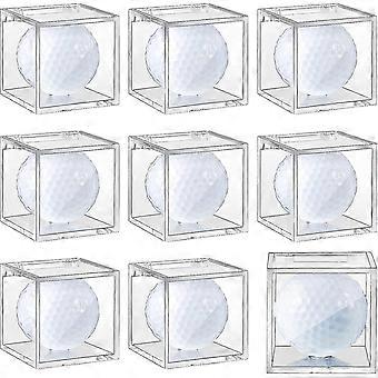 9 piezas de bola de golf Estuche de acrílico Cubo de bola de golf individual Claro Ball H Caso para ibles, 2 x 2 x 2 pulgadas, paquete mejorado