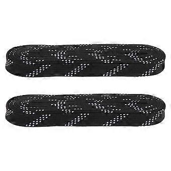 Vorstbestendige veters voor ijshockeyschaatsen, 1 paar, zwart, duurzaam ontwerp.