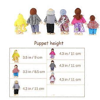 Wooden Dolls Family Toy for Kids Sorting and Matching 6Pcs Set